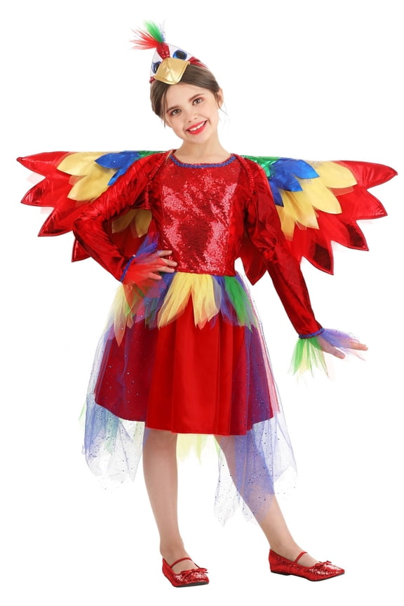 Girl's Tropical Parrot Dress Costume