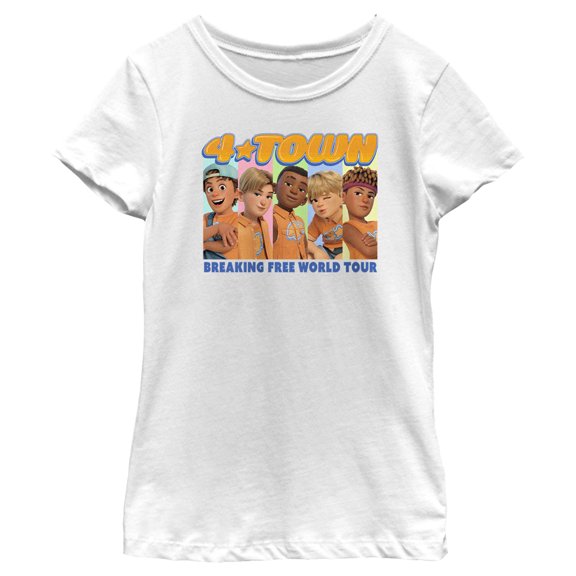 Girl's Turning Red 4*Town Breaking Free World Tour Graphic Tee White Large