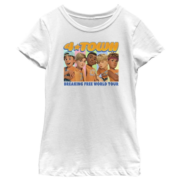 Girl's Turning Red 4*Town Breaking Free World Tour  Graphic Tee White Small