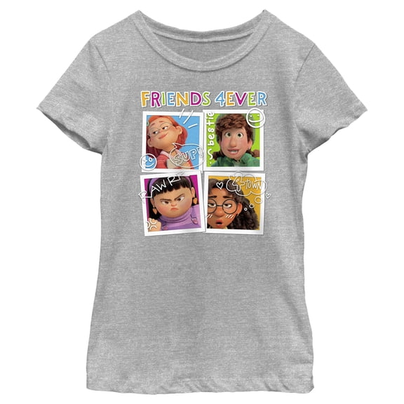 Girl's Turning Red Friends 4Eva Polaroids Graphic Tee Athletic Heather X Large