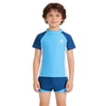 thumbnail image 1 of Girl's Two-Piece Short Sleeve Swimsuits UPF50+ Rash Guard Kids Boys Girls Quick Dry Bathing Suit, 1 of 5