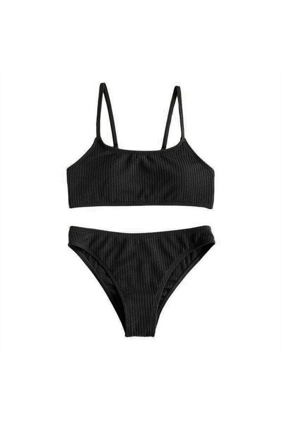 Girl's Two Piece Swimsuit Sport High Waist Bikini Set Bathing Suit Summer Swimsuits Top Girls Swim Kids Girls Swimming Suit for Children Girls off The Shoulder Baby Girl Swimming Suit Bikini Fir Kids