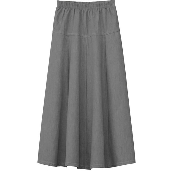 Girl's Ultra Soft Lightweight Denim Fit and Flare A-Line Maxi Skirt 4 to 18 years old
