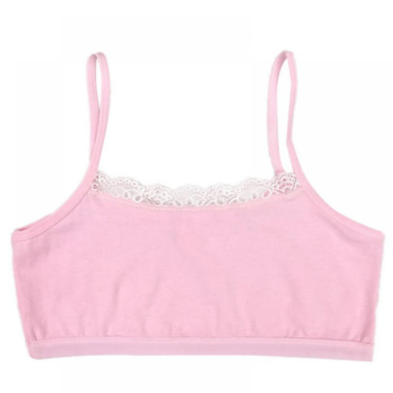 Girl's Underwear Cotton Lace Bras Girls Soft Camisoles Sports Bra Top For  Teens Training Bra 8-12Y