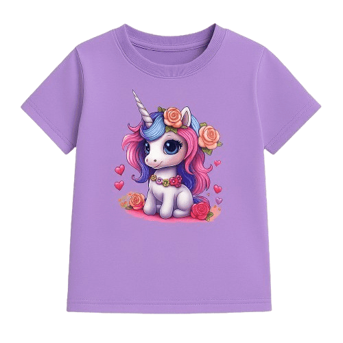 Girl's Unicorn Graphic Print Short-Sleeve T-Shirt (4Y)