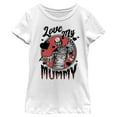 thumbnail image 1 of Girl's Universal Monsters Mother's Day Love My Mummy Graphic Tee White X Small, 1 of 4