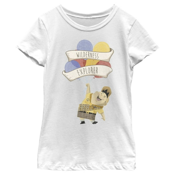Girl's Up Russell Wilderness Explorer  Graphic Tee White Small