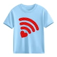 thumbnail image 1 of Girl's Valentine's Day WiFi Heart T-Shirt | Cute Graphic Short Sleeve Tee | 100% Cotton Soft Kids Top for Girls (Blue, Sizes 4-10),Size 9 T, 1 of 9