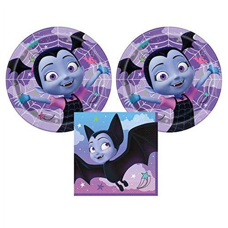 Girl?s Vampire Party Tableware Supplies, 2 pk 8 ct Dinner Plates and 16 ct Lunch Napkins