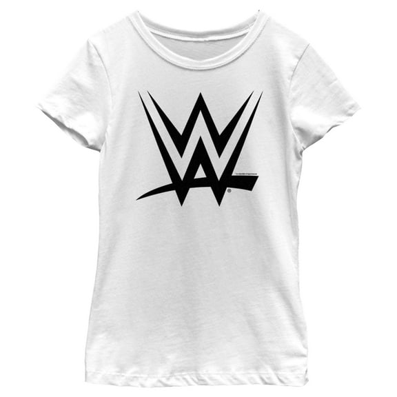 Girl's WWE Black Logo  Graphic Tee White Large
