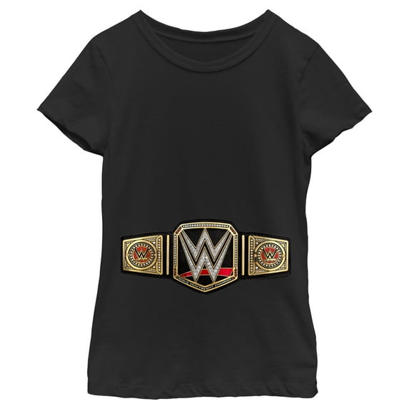 Girl's WWE Championship Belt Graphic Tee Black X Large