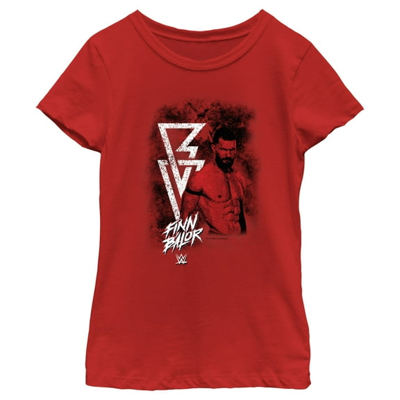 Girl's WWE Finn Balor Portrait  Graphic Tee Red X Large