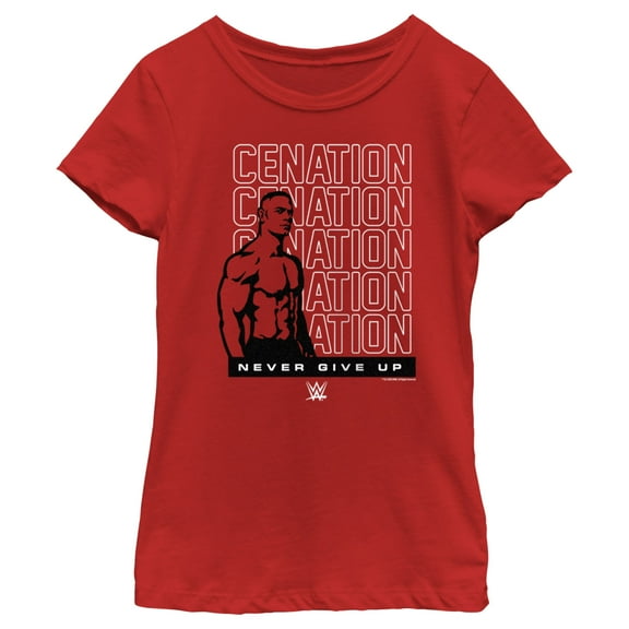 Girl's WWE John Cena Cenation  Graphic Tee Red Medium
