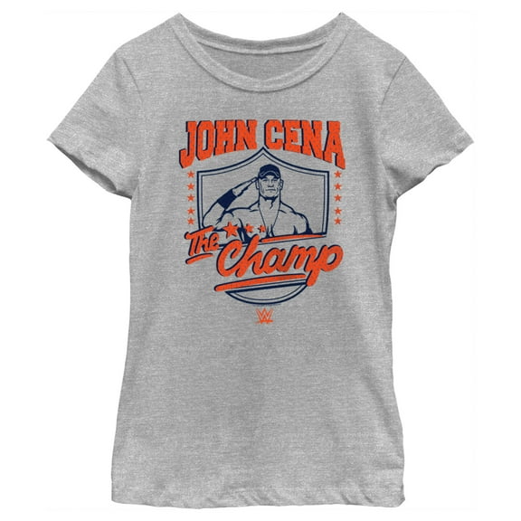 Girl's WWE John Cena The Champ  Graphic Tee Athletic Heather X Small