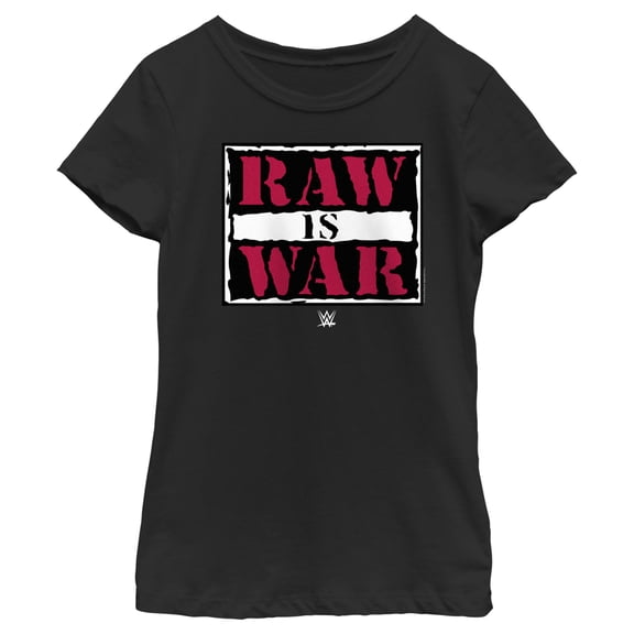 Girl's WWE Raw is War  Graphic Tee Black Large