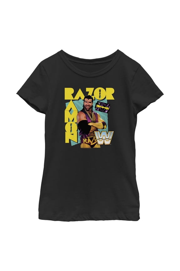 Girl's WWE Razor Ramon Graphic Tee Black Medium