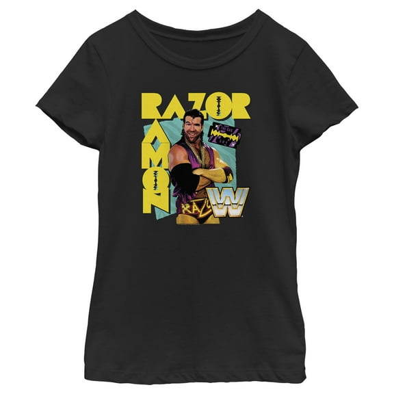 Girl's WWE Razor Ramon Graphic Tee Black X Large