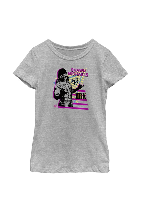 Girl's WWE Shawn Michaels HBK  Graphic Tee Athletic Heather Small