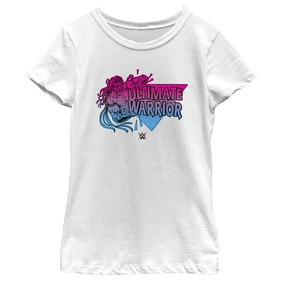 Girl's WWE Ultimate Warrior Logo  Graphic Tee White Large