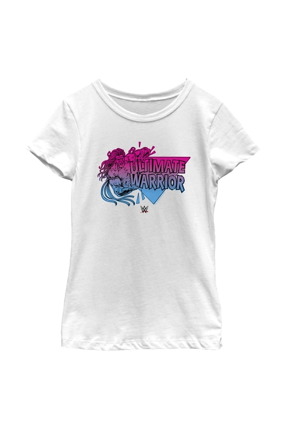 Girl's WWE Ultimate Warrior Logo Graphic Tee White Small