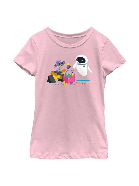 Girl's Wall-E Easter Basket Fun Graphic Tee Light Pink X Small