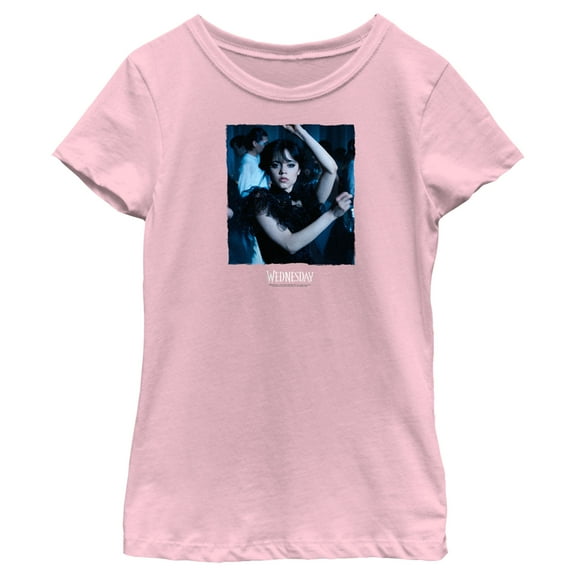 Girl's Wednesday Dance Scene Graphic Tee Light Pink Large