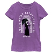 Girls Wednesday Im Not Weird, Everyone Else Is Graphic Tee Purple Berry Large