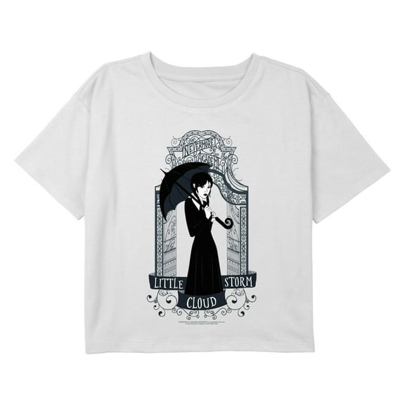 Girl's Wednesday Little Storm Cloud Graphic Cropped T-Shirt