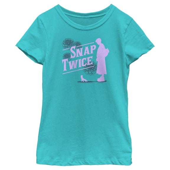 Girl's Wednesday Thing Snap Twice Graphic Tee Tahiti Blue Large