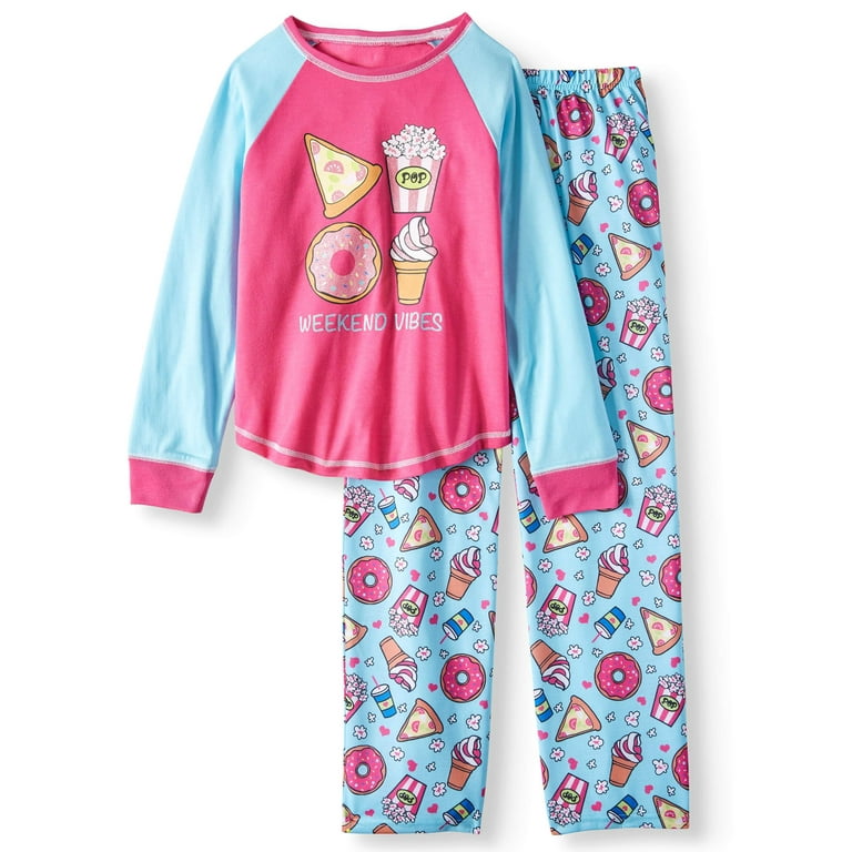Girl s Weekend Vibes 2 Piece Pajama Sleep Set Big Girls Little