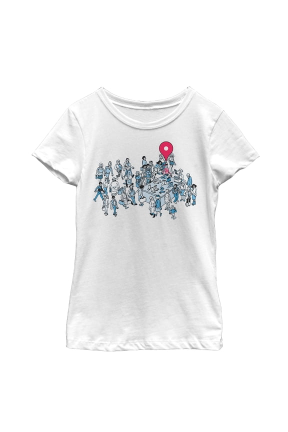 Girl's Where's Waldo Location Found Graphic Tee White Small