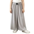 thumbnail image 1 of Girl's Wide Leg Cotton Trousers Elastic High Waist Casual Palazzo Pants Cute Bow Summer Vacation Outfits Comfy Travel Bottoms, 1 of 5