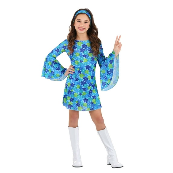 Girl's Wild Flower 70's Disco Dress Costume
