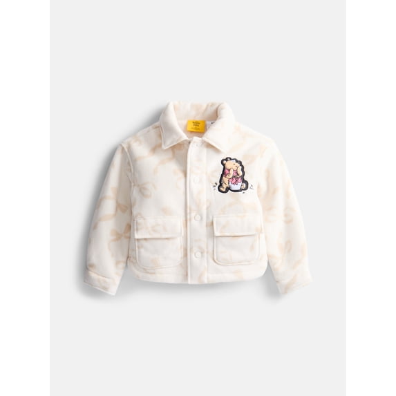 Winnie the Pooh Girls Barn Jacket with Long Sleeves, Sizes 4-12