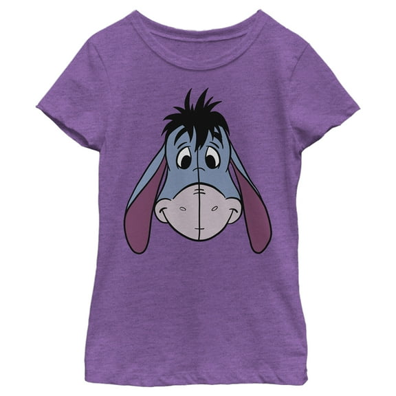 Girl's Winnie the Pooh Big Face Eeyore  Graphic Tee Purple Berry Medium