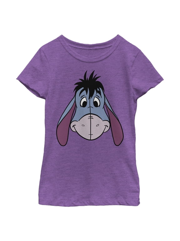 Girl's Winnie the Pooh Big Face Eeyore Graphic Tee Purple Berry X Large