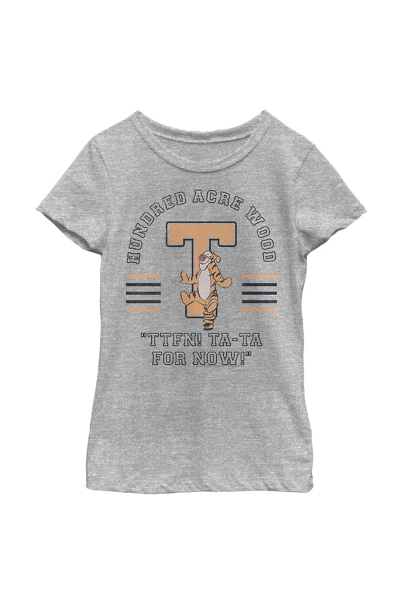 Girl's Winnie the Pooh Collegiate Tigger Graphic Tee Athletic Heather Small