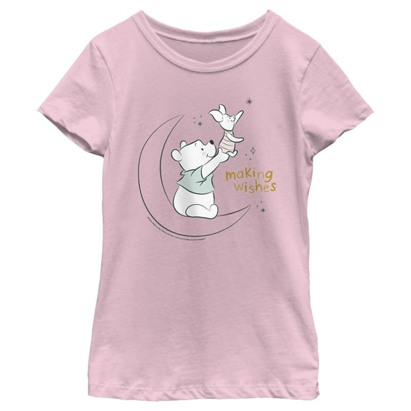Girl's Winnie the Pooh Making Wishes  Graphic Tee Light Pink Small