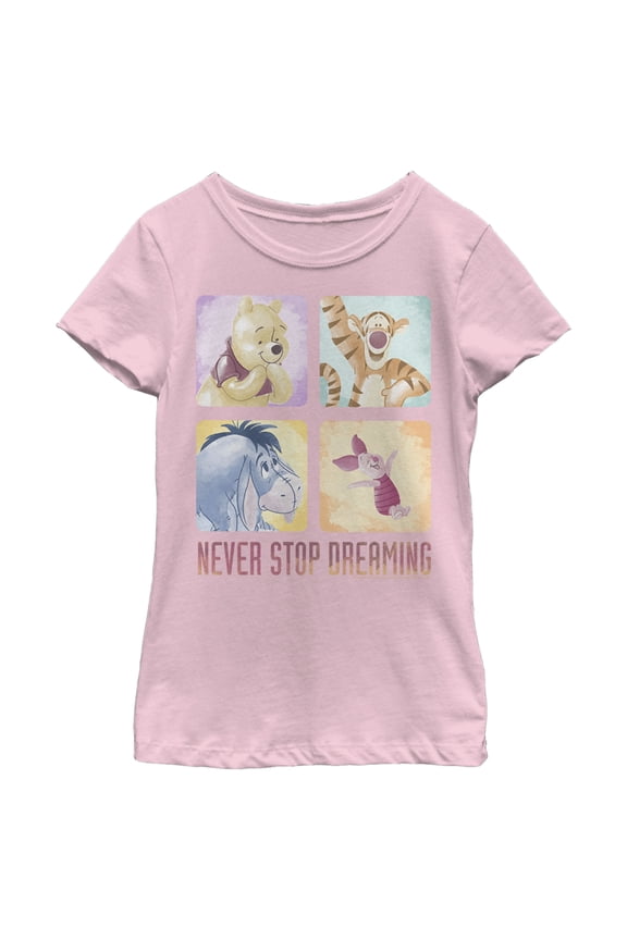 Girl's Winnie the Pooh Never Stop Dreaming Graphic Tee Light Pink Medium