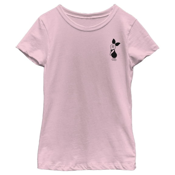 Girl's Winnie the Pooh Piglet Pocket Sketch  Graphic Tee Light Pink Medium
