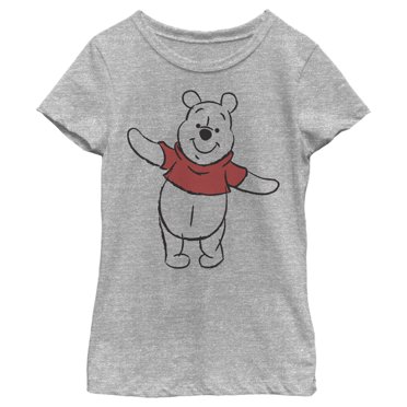 Girl's Winnie the Pooh Sketch  Graphic Tee Athletic Heather Large