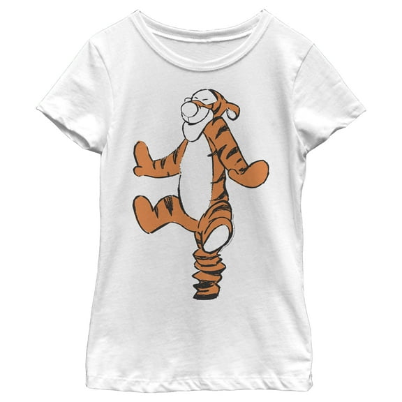 Girl's Winnie the Pooh Tigger  Graphic Tee White Large