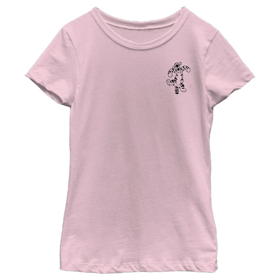 Girl's Winnie the Pooh Tigger Pocket Sketch  Graphic Tee Light Pink X Large