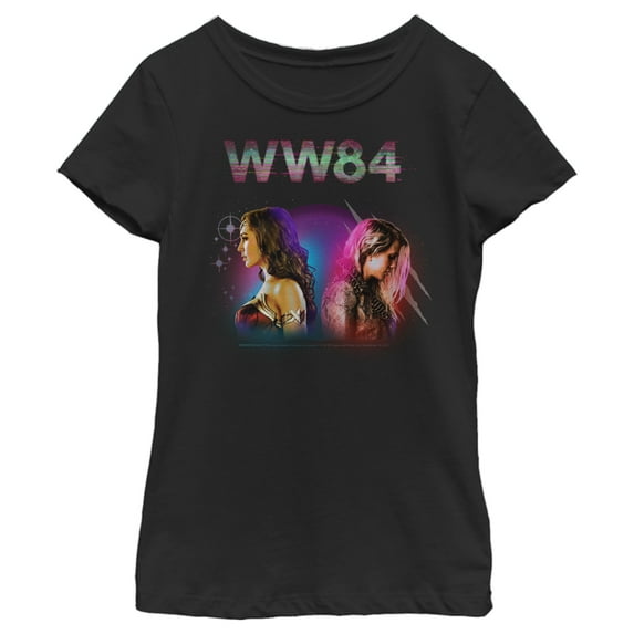 Girl's Wonder Woman 1984 Back to Back Graphic Tee Black Medium