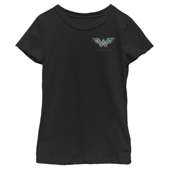 Girl's Wonder Woman 1984 Chest Logo Graphic Tee Black Medium
