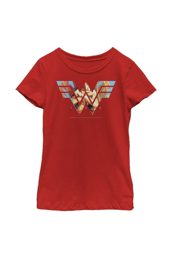 Girl's Wonder Woman 1984 Eagle Truth Logo Graphic Tee Red X Small