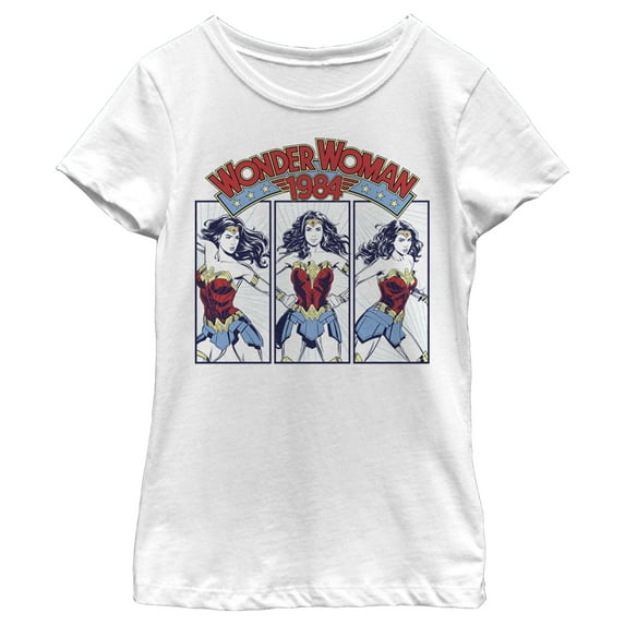 Girl's Wonder Woman 1984 Hero's Portrait Graphic Tee White Large