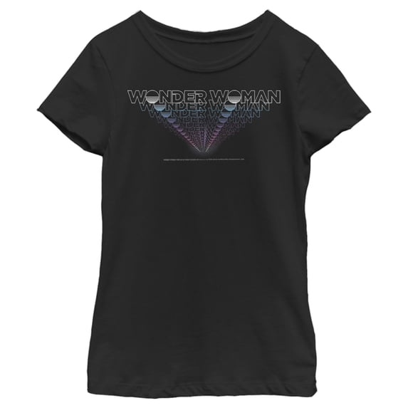 Girl's Wonder Woman 1984 Logo Retro Effect Graphic Tee Black X Small