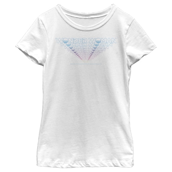 Girl's Wonder Woman 1984 Logo Retro Effect Graphic Tee White Large