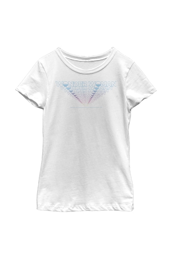 Girl's Wonder Woman 1984 Logo Retro Effect Graphic Tee White X Small